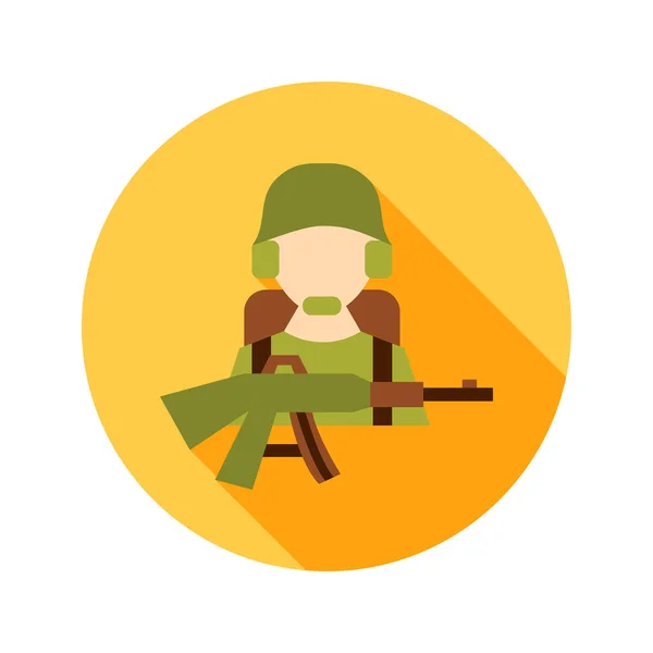 Soldat Mit Gewehrkreisikone Vektorillustration Des Militärischen Zeichens — Stockvektor