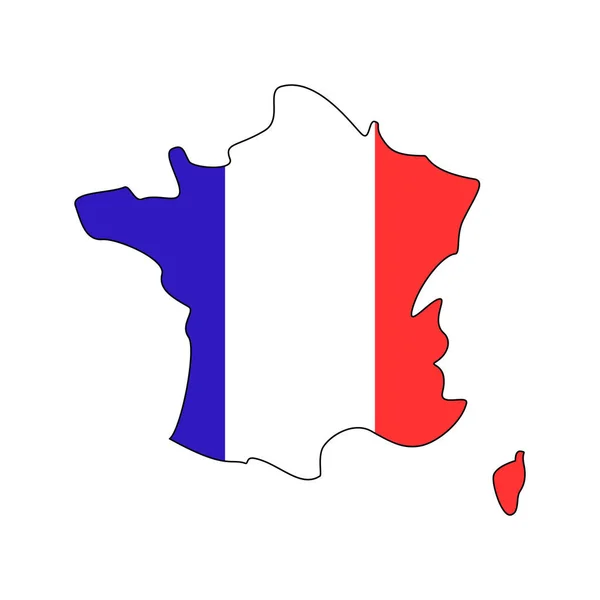 Bandera Francia Esquema Vectorial Símbolo Nacional — Vector de stock