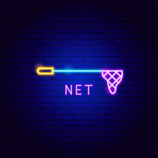 Net Neon Label Vector Illustration Fishing Promotion —  Vetores de Stock