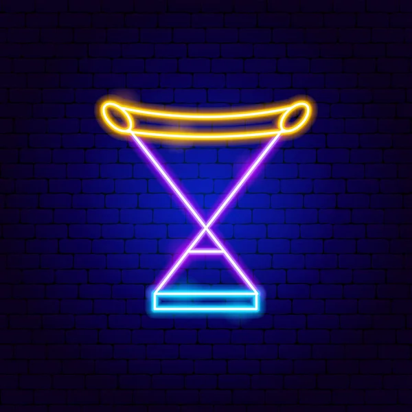 Backless Stool Neon Sign Vector Illustration Fishing Promotion — 스톡 벡터