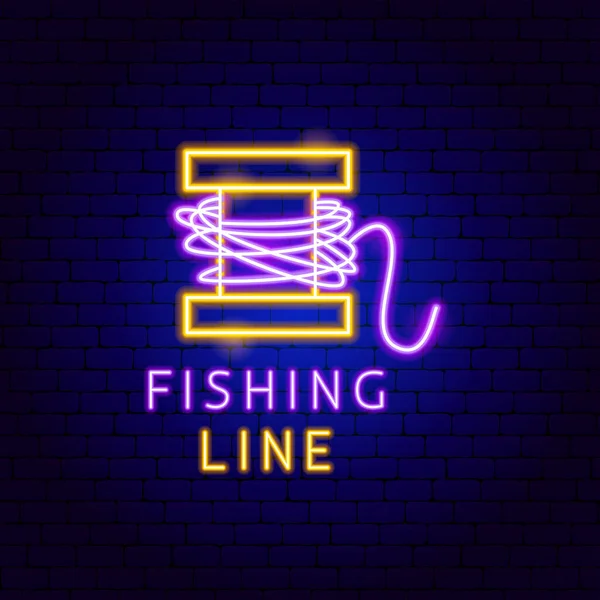 Γραμμή Ψαρέματος Ετικέτα Νέον Εικονογράφηση Διάνυσμα Της Προώθησης Hobby Ψάρια — Διανυσματικό Αρχείο
