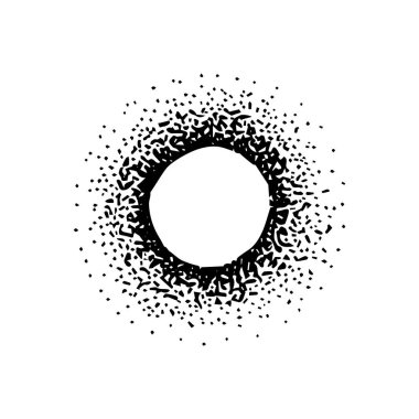Güneş tutulması Nokta Çalışması. Elle çizilmiş nesnelerin Vektör İllüstrasyonu.