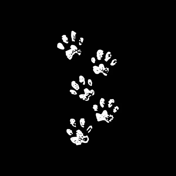 Animal Tracks Black Dotwork Vector Illustration Hand Drawn Objects — Image vectorielle