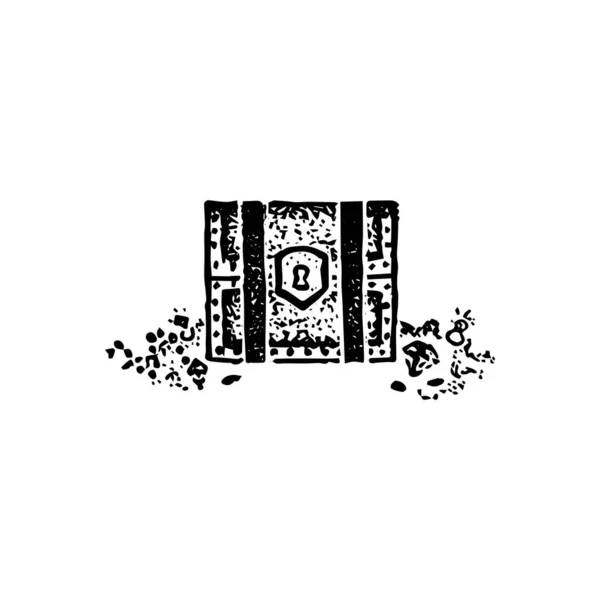 Treasure Chest Dotwork Vector Illustration Hand Drawn Objects — Wektor stockowy