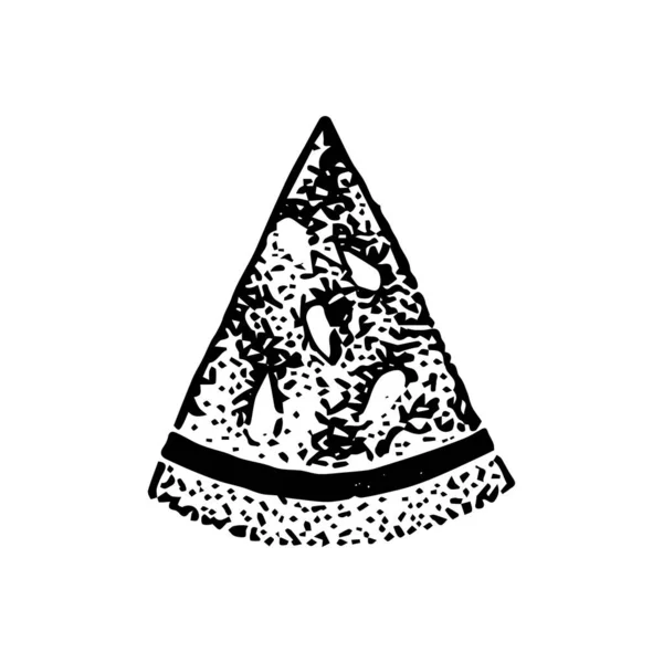 Скибочка Кавуна Обережно Векторна Ілюстрація Мальованих Єктів Рук — стоковий вектор
