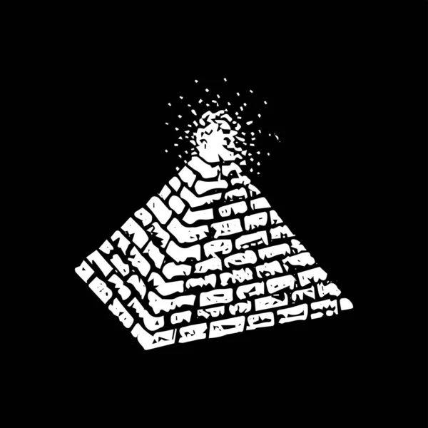 Pyramid Black Dotwork Vector Illustration Hand Drawn Objects — Stockvector