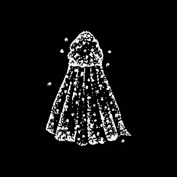 Magic Mantle Black Dotwork Vector Illustration Hand Drawn Objects — Image vectorielle