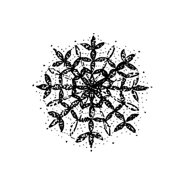 Snowflake Winter Dotwork Vector Illustration Hand Drawn Objects — ストックベクタ