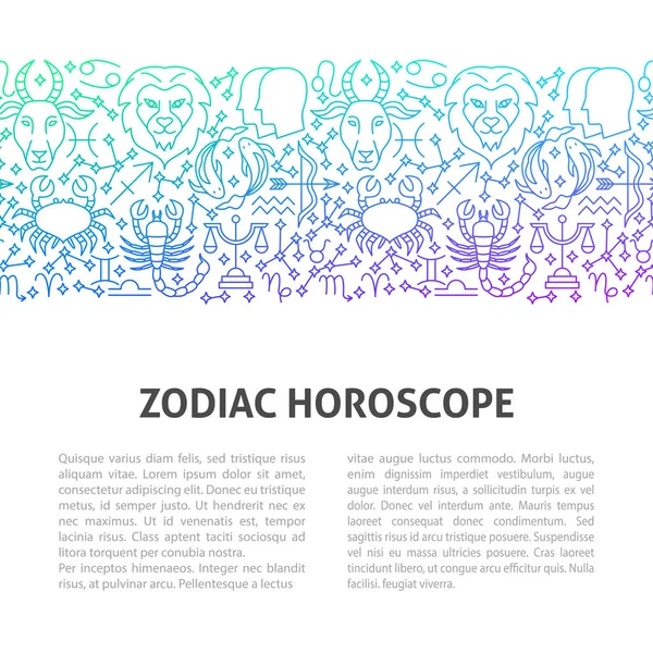 Horoscope Line Template Vector Illustration Outline Design — Vetor de Stock