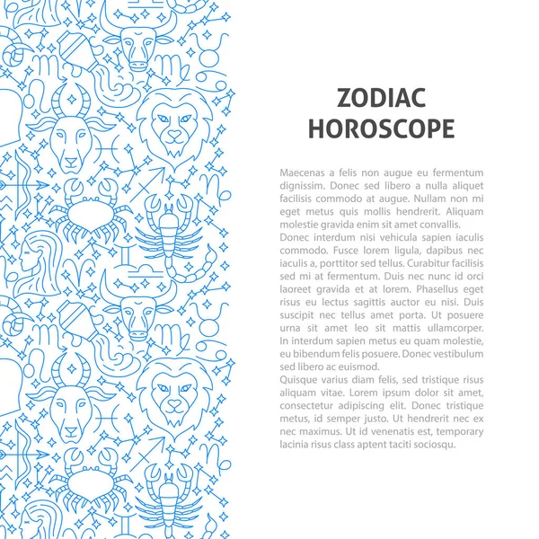 Zodiac Horoscope Line Pattern Concept Vector Illustration Outline Design — Stock Vector