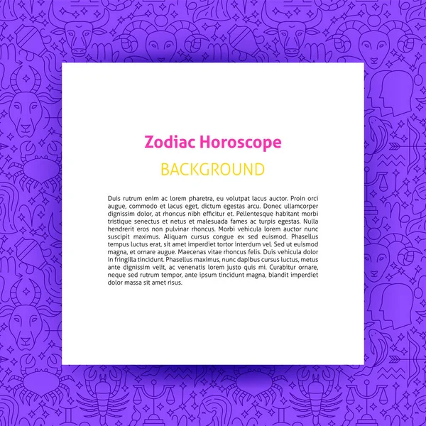 Zodiac Horoscope Paper Template Vector Illustration Outline Design — Stock Vector