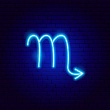 Scorpio Zodiac Neon Sign. Vector Illustration of Horoscope Promotion.