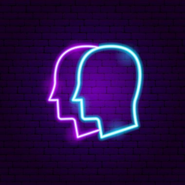 Gemini Zodiac Neon. Vector Illustration of Horoscope Promotion.