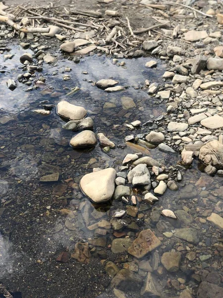 Fiume Con Pietre Vista Dall Alto — Foto Stock