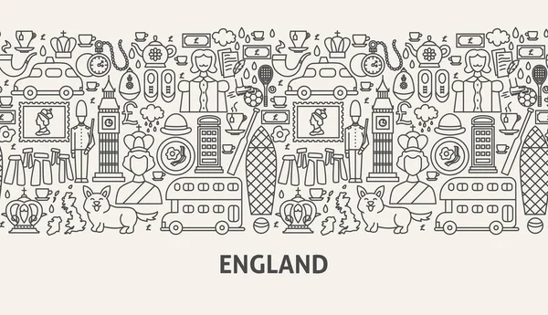England Banner Concept Ilustración Vectorial Del Diseño Del Esquema — Vector de stock