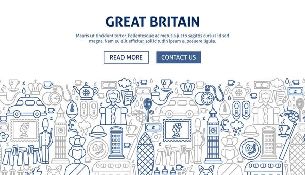 Σχέδιο Μπάνερ Της Μεγάλης Βρετανίας Εικονογράφηση Διανύσματος Του Προτύπου Περίληψης — Διανυσματικό Αρχείο