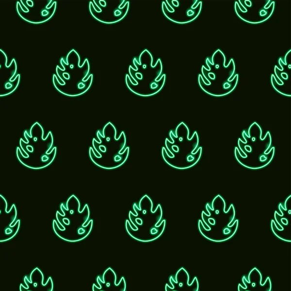 Monstera Seamless Neon Pattern Vektorillustration Der Naturpflanze — Stockvektor