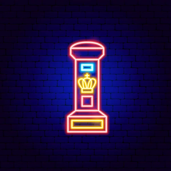 British Postal Box Neon Sign Векторна Ілюстрація Національного Заохочення Країни — стоковий вектор