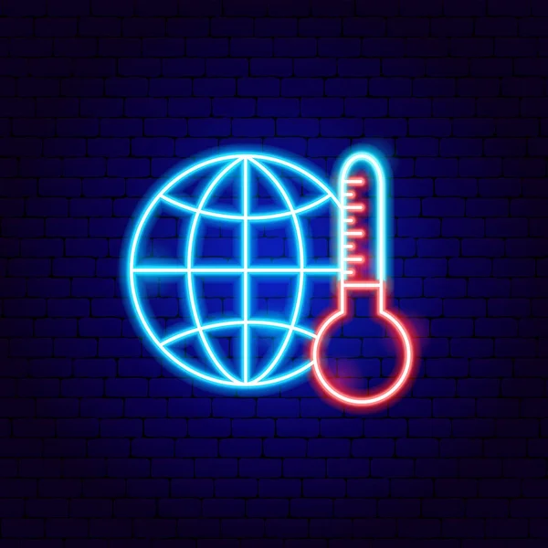 Global Warming Neon Sign Vektor Illustration Naturen Säker Symbol — Stock vektor