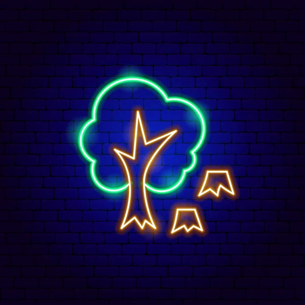 Deforest Neon Sign Vektorová Ilustrace Bezpečného Symbolu Přírody — Stockový vektor