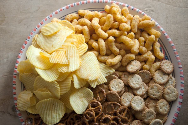 Salty snacks — Stock Photo, Image