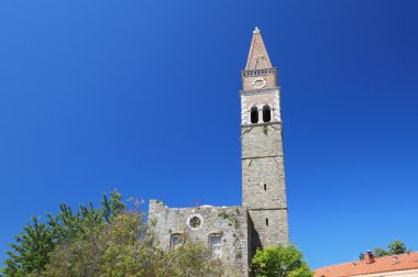 eski manastır kule. Barnardin'la, portorozh, Slovenya