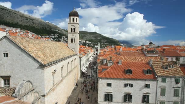 Stradun Straße. Dubrovnik, Kroatien — Stockvideo