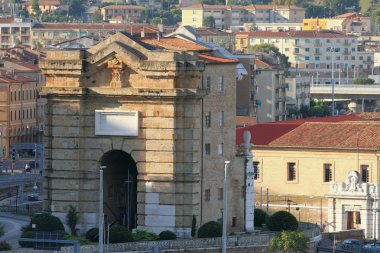 Ancient arch of Porta Pia. Ancona, Italy clipart