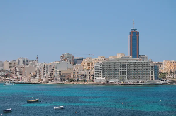 Saint julians zálivu. Malta — Stock fotografie