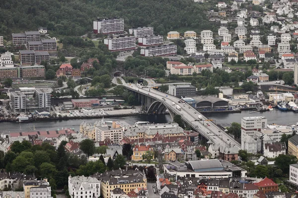 Ponte Sobre Puddefjord Bergen Noruega — Fotografia de Stock