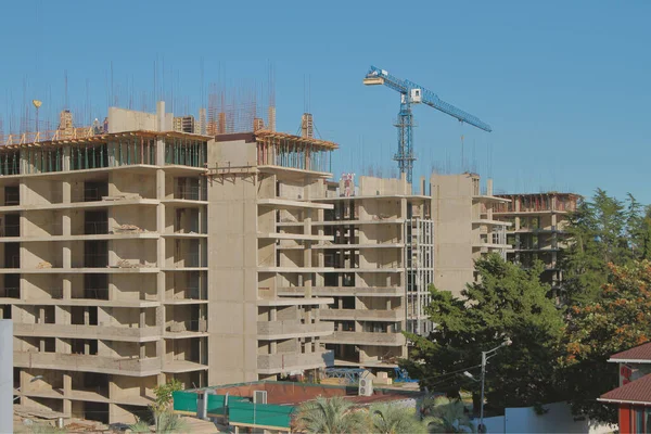 Construction Multi Story Building Adler Sochi Russia — Stock Photo, Image