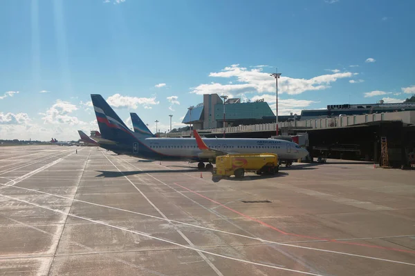 Adler Sochi Russia Sep 2021 Aeroflot Passenger Plane Airport — Stock Photo, Image