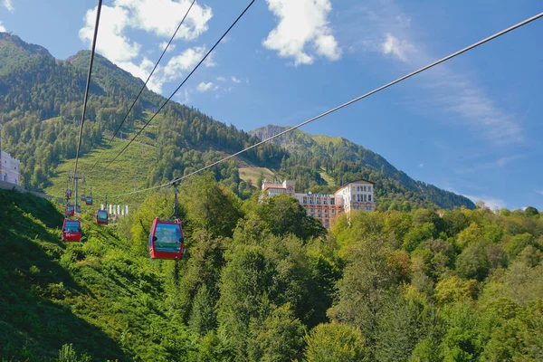Esto Sadok Sochi Rusia 2021 Teleférico Hotel Las Montañas Resort —  Fotos de Stock