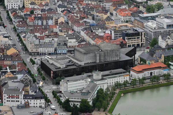 Bergen Norge Jun 2012 Stadspanorama Ovanifrån — Stockfoto