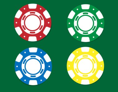 Kumarhane fişleri. Poker. Vektör illüstrasyonu