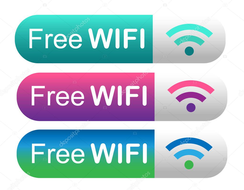 WI-FI. Set of buttons free wifi