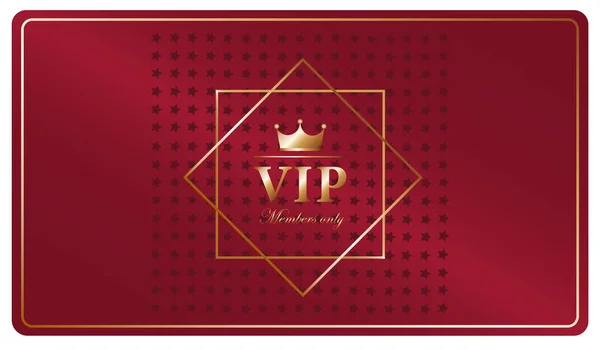Premium Carta Vip Rossa Con Stelle Corona — Vettoriale Stock