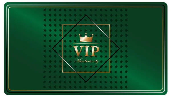 Tarjeta Vip Verde Premium Con Estrellas Corona — Archivo Imágenes Vectoriales