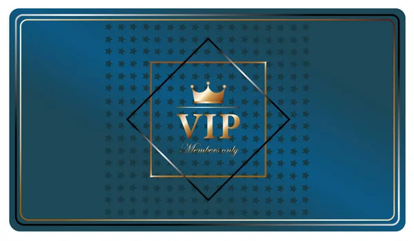 Tarjeta Vip Azul Premium Con Estrellas Corona — Archivo Imágenes Vectoriales