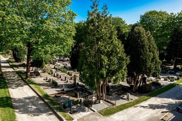 View Lagard Burial Ground Alley Spring Old Cemetery Stavanger City — Stock Photo, Image