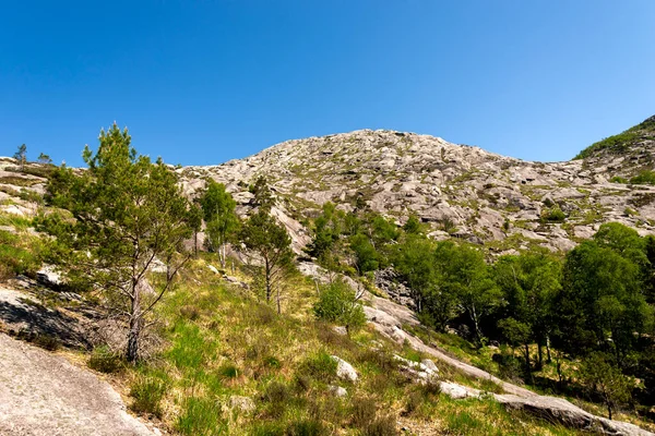 Una Vista Lifjel Mountiain Desde Caminata Largo Gandsfjord Sandnes Noruega — Foto de Stock