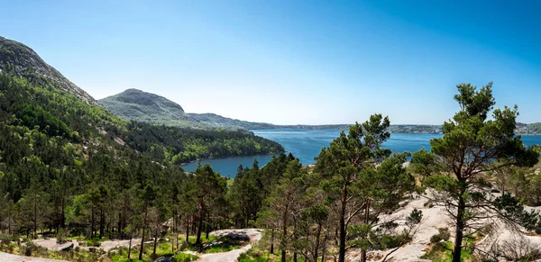 Panoramautsikt Över Gandsfjorden Och Dalsnutenberget Norge Maj 2018 — Stockfoto