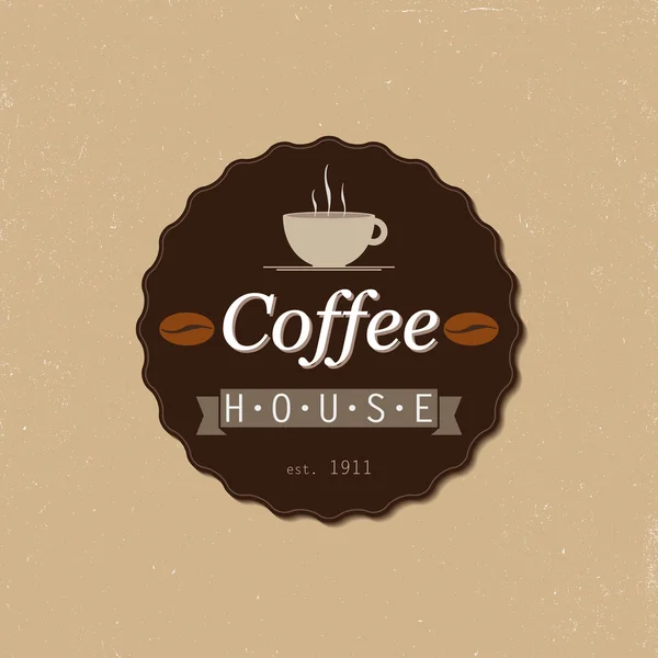 Odznaka domu kawy — Wektor stockowy