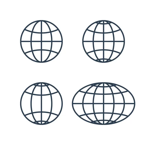 Globus Erde Welt Ikonen — Stockvektor
