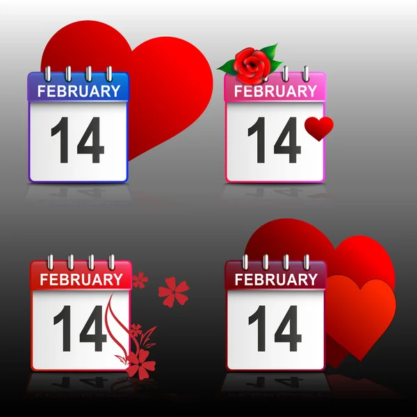 Set calendarios San Valentín — Vector de stock