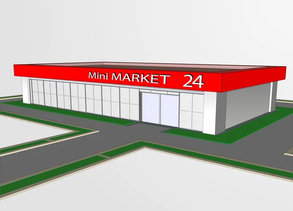 Mini market shop — Stock Vector