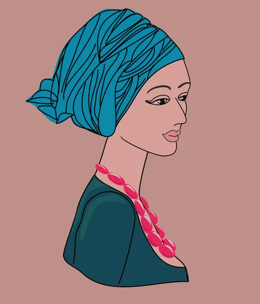 Asian woman in a turban — Stock Vector