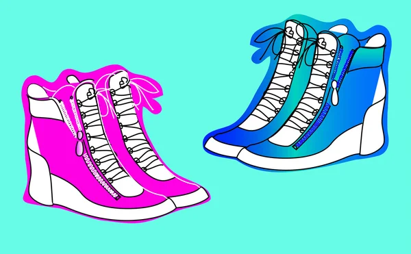 Verborgen wig sneakers — Stockvector