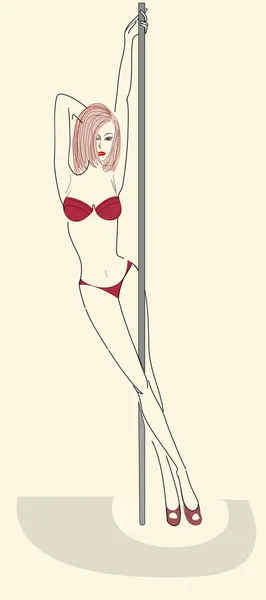 Girl stripper — Stock Vector