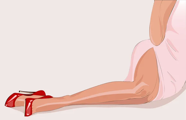 Piernas femeninas — Vector de stock